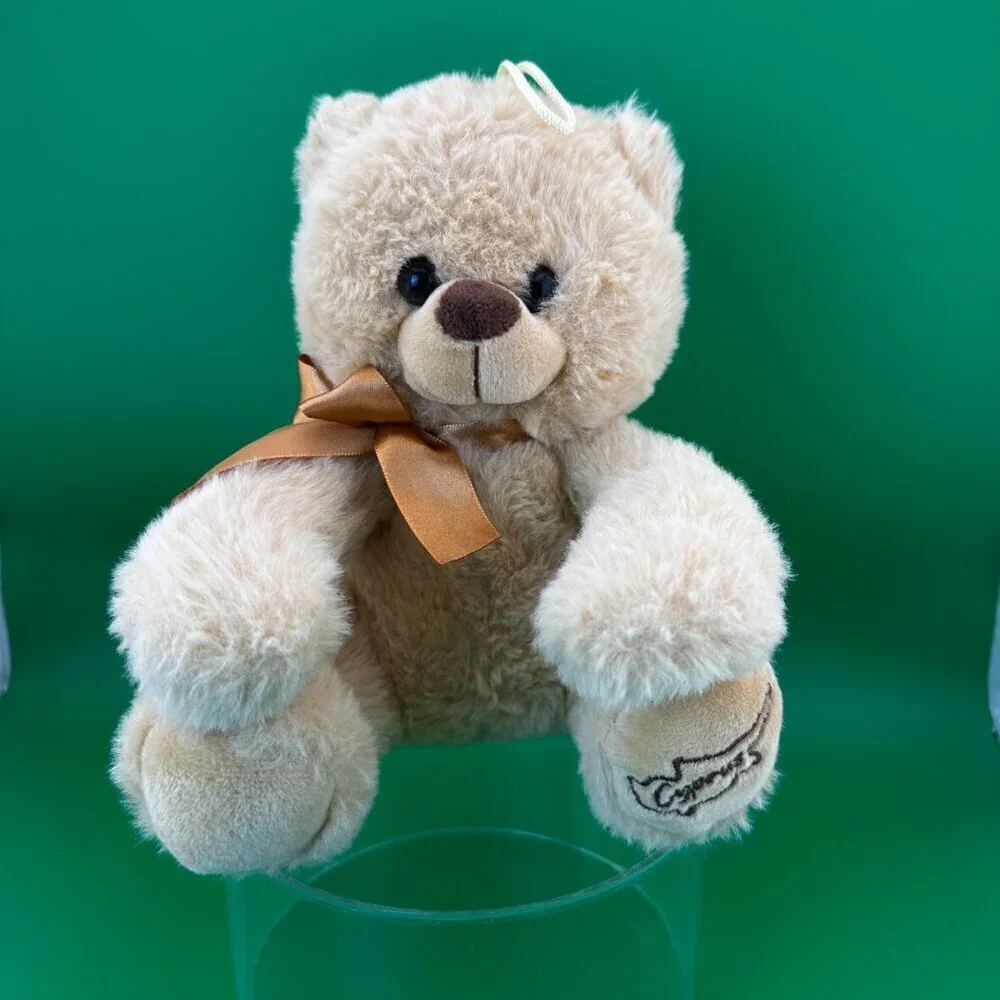 PLUSH TEDD BEAR WITH ROBBON AND EMBROIDERED 